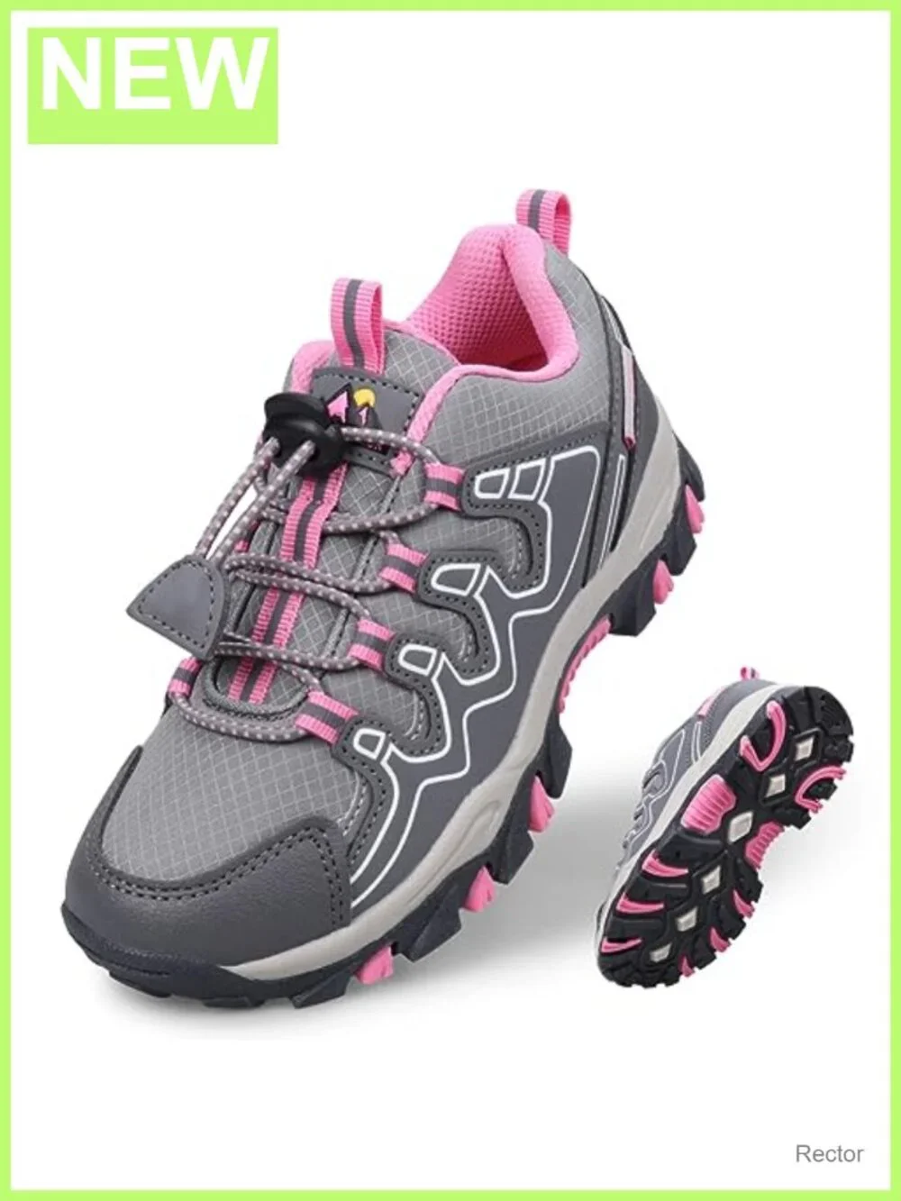 Boys Waterproof Athletic Sneakers Slip Resistant Bungee Lace Running Shoes